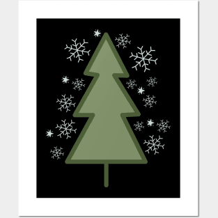 Snowflakes Christmas Tree Posters and Art